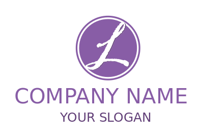 Make a Letter L logo inside purple circle