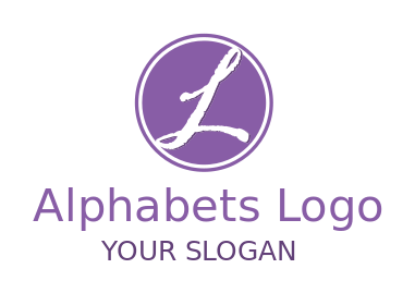Make a Letter L logo inside purple circle