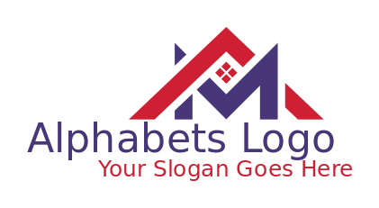 Letter M logo incorporated with roof