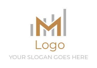 alphabets logo Letter M in graph shape