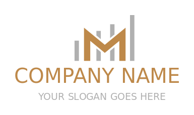 alphabets logo Letter M in graph shape