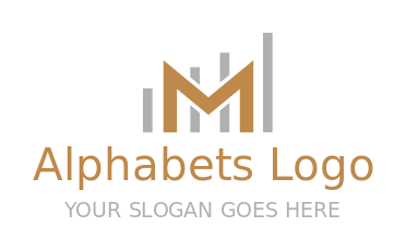 alphabets logo Letter M in graph shape