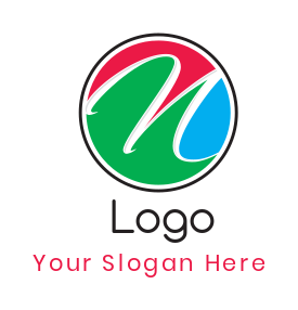 Design a Letter N logo incorporated with circle