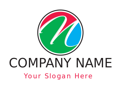 Design a Letter N logo incorporated with circle