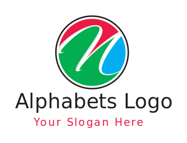 Design a Letter N logo incorporated with circle