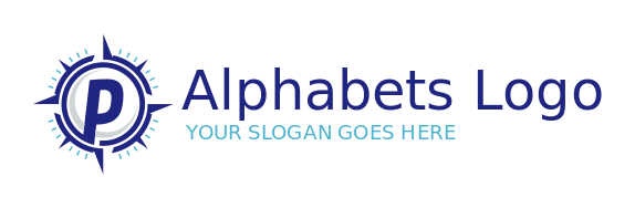 Design a Letter P logo inside compass