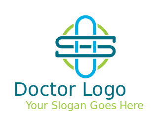 alphabets logo Letter S inside medical sign