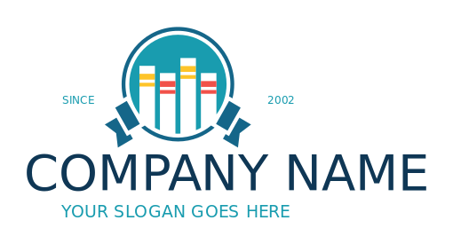 education logo books in circle with ribbon