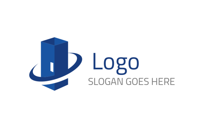 engineering logo online lift cabin with swoosh