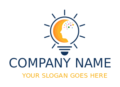 consulting logo light bulb head molecules mind