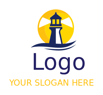 lighthouse inside the circle wordmark insurance