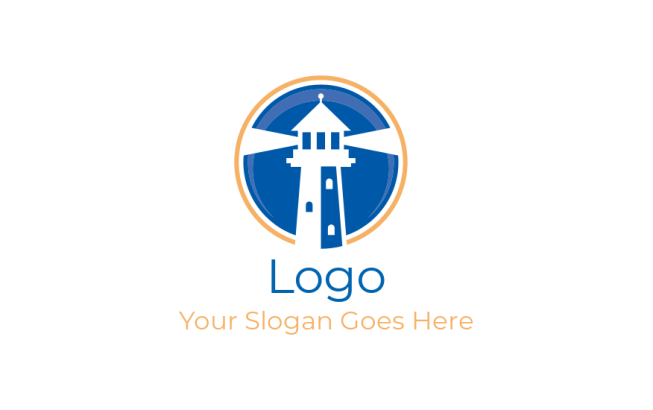 make an investment logo lighthouse in circle - logodesign.net
