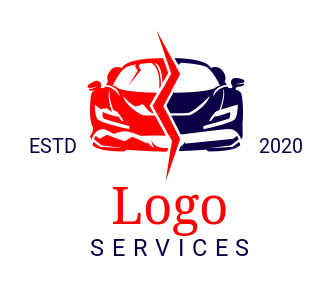 auto repair logo lightning bolt car collision