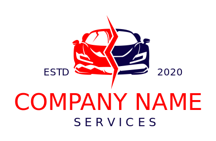 auto repair logo lightning bolt car collision