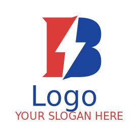 Make an engineering logo lightning bolt in letter B