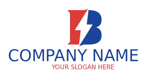 Make an engineering logo lightning bolt in letter B