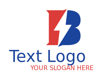 Make an engineering logo lightning bolt in letter B