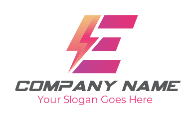 Generate a Letter E logo lightning bolt with letter e - logodesign.net