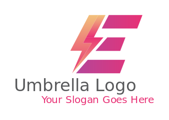 Make a Letter E logo with lightning bolt