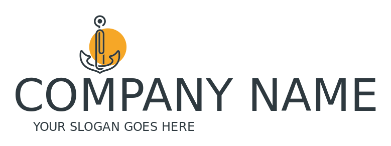 shipping logo line art anchor with paper clip
