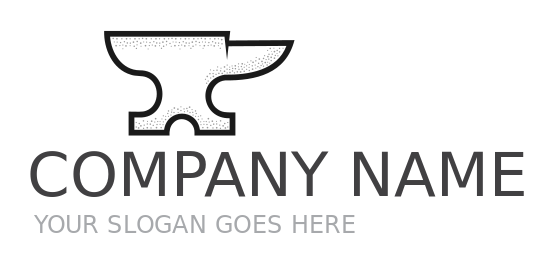 line art black smith logo with anvil