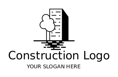 real estate logo tree and water with building