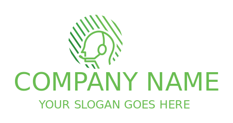 communication logo line art call agent in circle