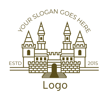 travel logo template line art castle
