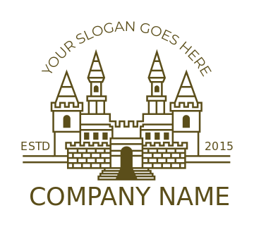 travel logo template line art castle