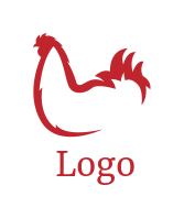 pet logo template line art chicken