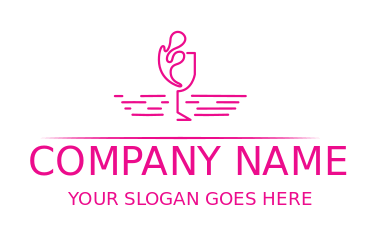 bar logo line art cocktail glass