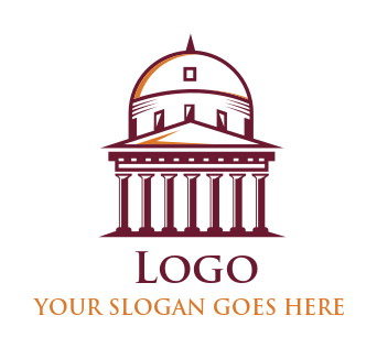 make an attorney logo court building with dome