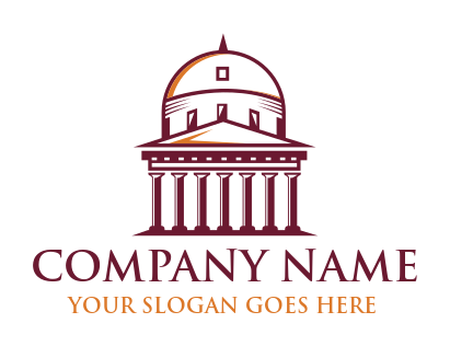 make an attorney logo court building with dome