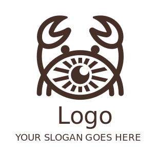 seafood logo line art crab with eye in body