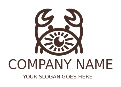 seafood logo line art crab with eye in body