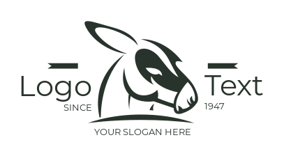 create an animal logo line art donkey head