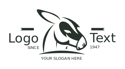 create an animal logo line art donkey head