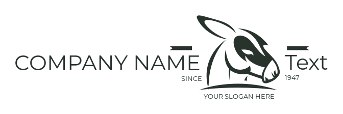 create an animal logo line art donkey head