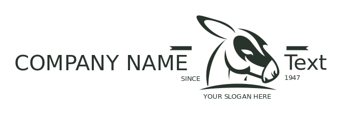 create an animal logo line art donkey head