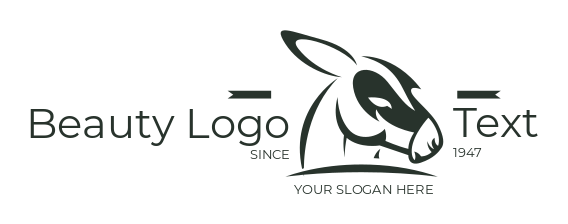 create an animal logo line art donkey head