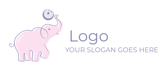 animal logo line art elephant juggling ball