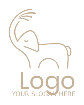 animal logo line art elephant spouting water