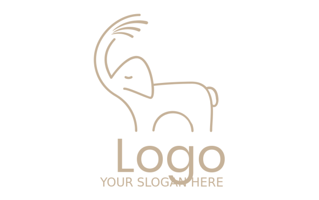 line art logo idea of elephant spouting water