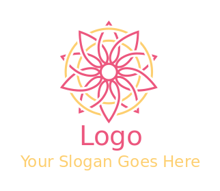apparel logo icon line art fabric flower