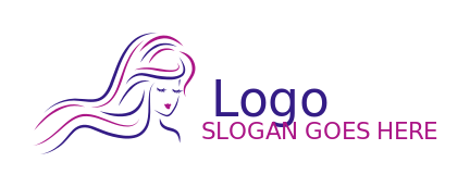 cosmetology school logo line art girl