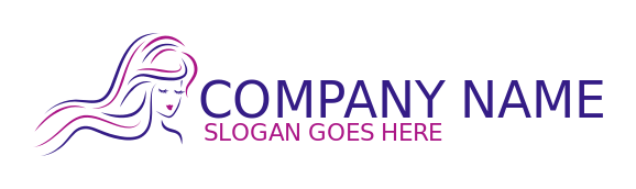 cosmetology school logo line art girl