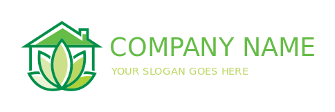 property logo line art house with leaves