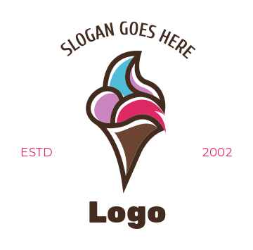 restaurant logo line art ice cream in cone