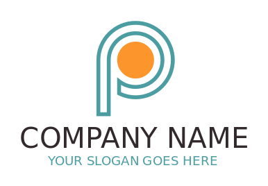 Letter P logo maker made of line art 