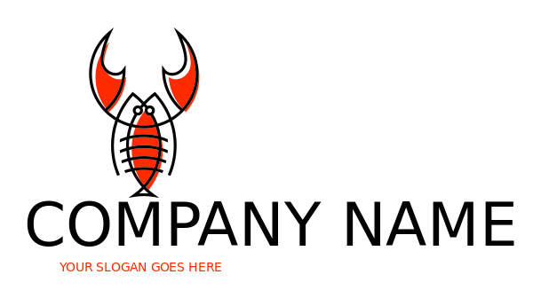 restaurant logo maker line art lobster